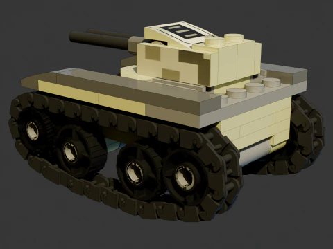 1 Model - A small Lego tank consisting of 125 individual s 3D Model