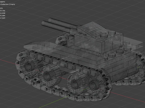1 Model - A small Lego tank consisting of 125 individual s 3D Model
