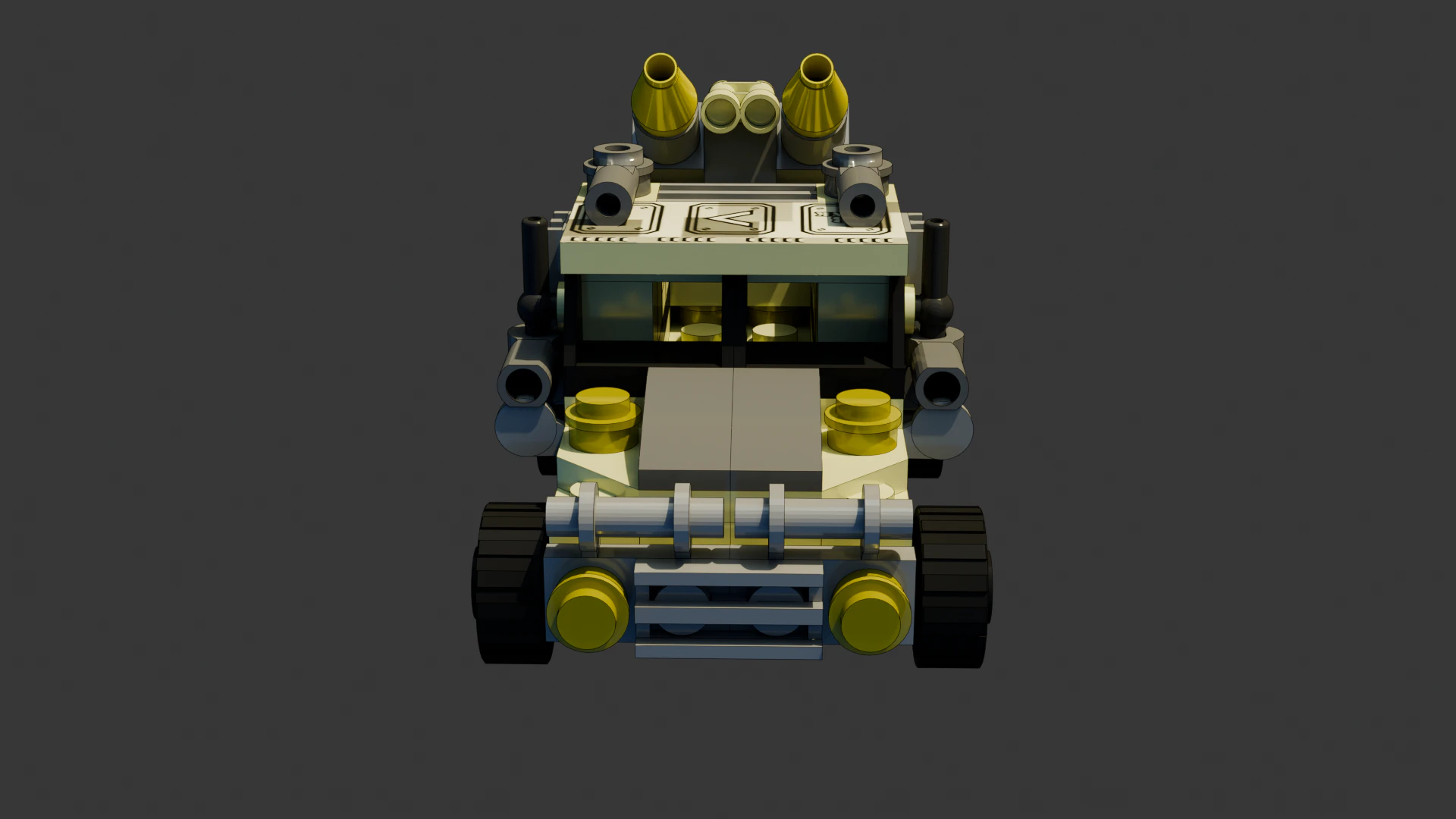 2 Model - A small Lego armored car consisting of 98 individual s 3D Model .c4d .max .obj .3ds .fbx .stl .blend 