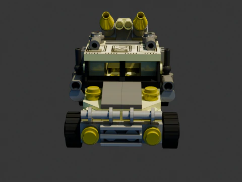 2 Модель – Небольшой бронеавтомобиль Лего, состоящий из 98 отдельных единиц. 3D Модель