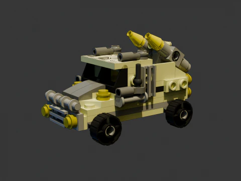 2 Model - A small Lego armored car consisting of 98 individual s 3D Model
