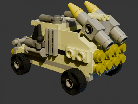 2 Model - A small Lego armored car consisting of 98 individual s 3D Model