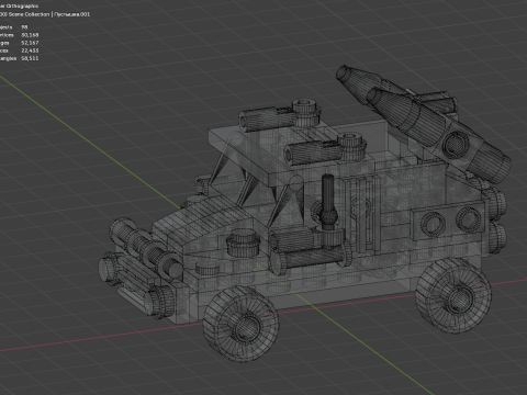 2 Model - A small Lego armored car consisting of 98 individual s 3D 模型