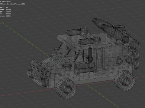 2 Model - A small Lego armored car consisting of 98 individual s 3D Model