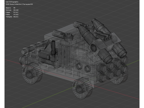 2 Model - A small Lego armored car consisting of 98 individual s 3D 模型