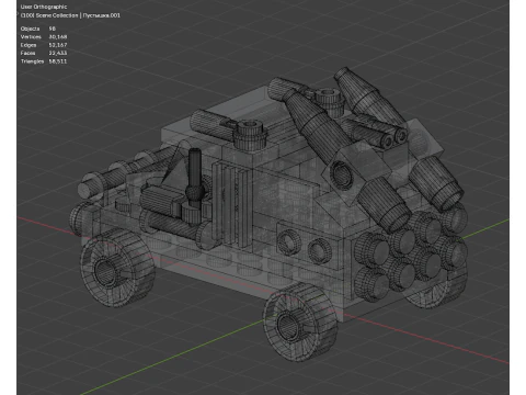 2 Model - A small Lego armored car consisting of 98 individual s 3D Model