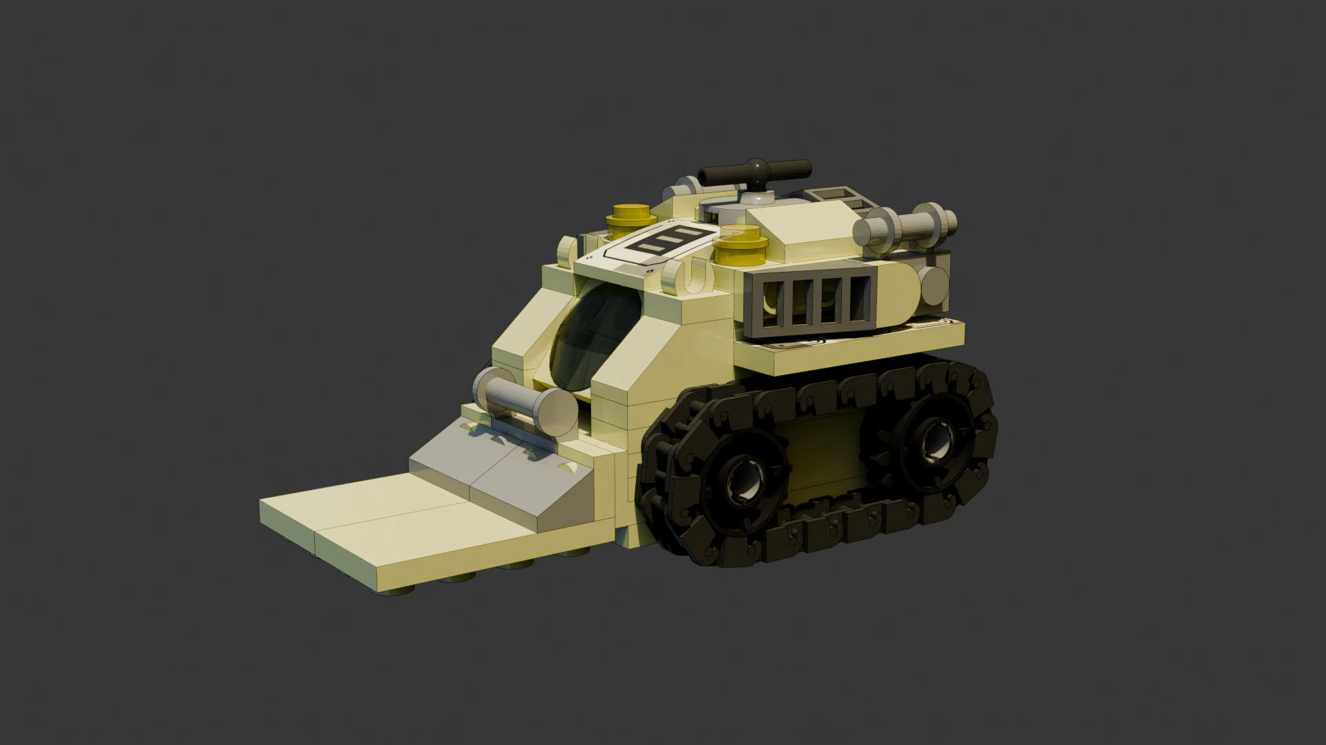 4 Model - A small Lego forklift consisting of 112 individual s 3D Model .c4d .max .obj .3ds .fbx .stl .blend 