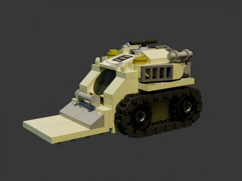 4 Модель — Небольшой вилочный погрузчик LEGO, состоящий из 112 отдельных деталей. 3D Модель