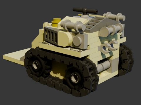 4 Model - A small Lego forklift consisting of 112 individual s 3D मॉडल