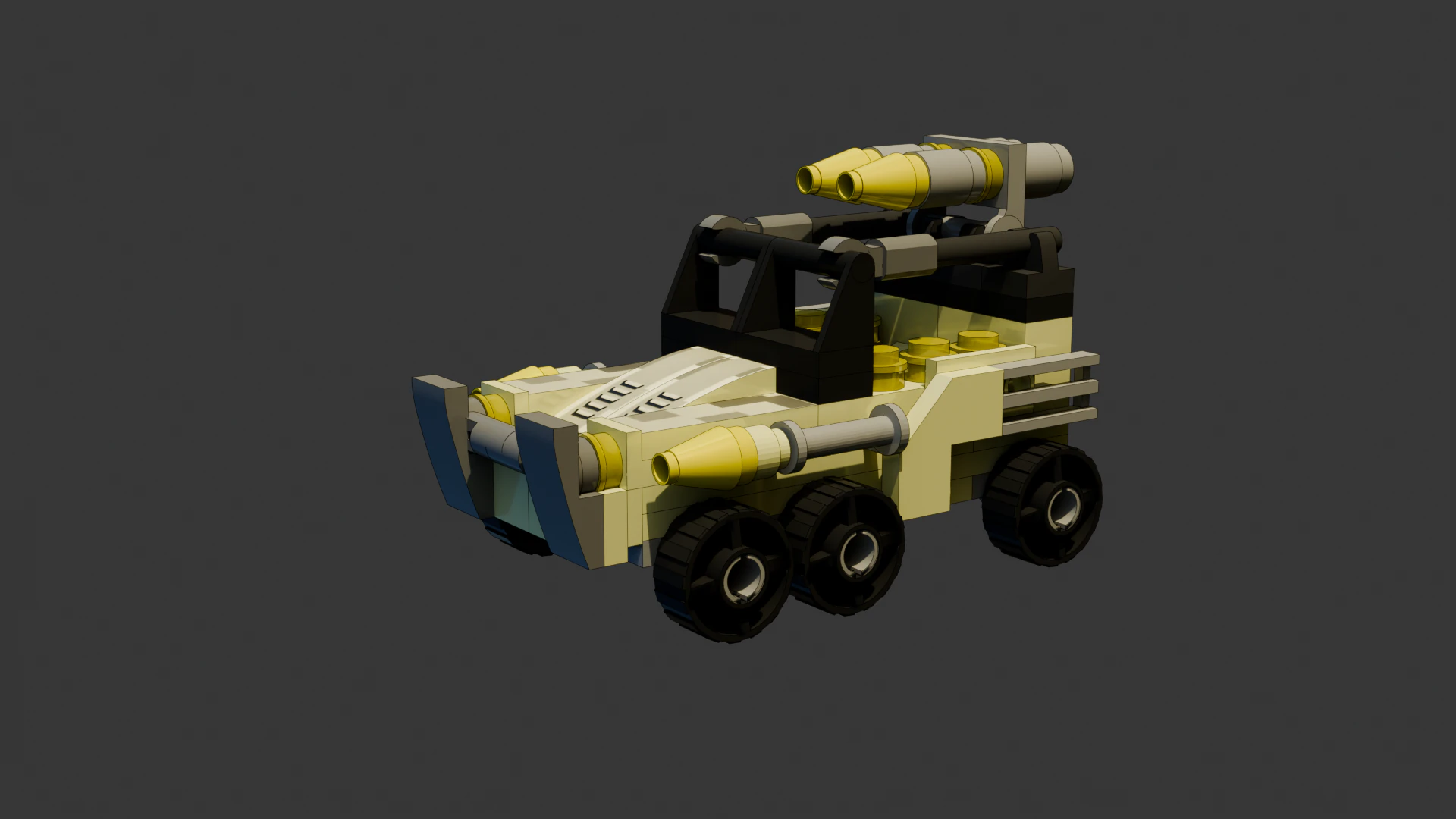 5 Model - A small LEGO open-top armored car consisting of 91 individual s 3D Model .c4d .max .obj .3ds .fbx .stl .blend 