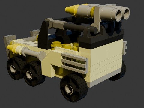 5 Model - A small LEGO open-top armored car consisting of 91 individual s 3D 模型
