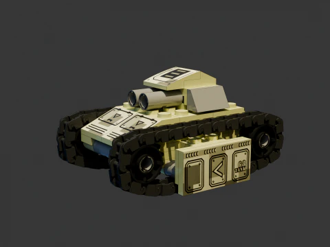 6 Модель – Небольшой танк Лего версия 2, состоящий из 116 отдельных частей. 3D Модель