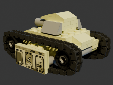 6 Model - A small Lego tank version 2 consisting of 116 individual s 3D मॉडल