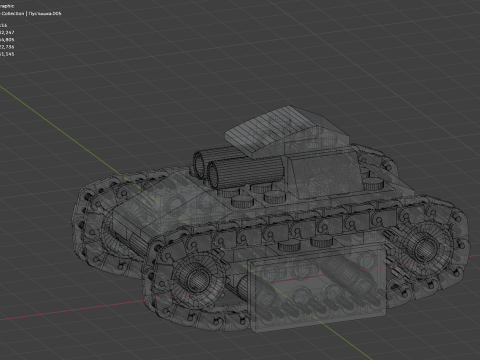 6 Model - A small Lego tank version 2 consisting of 116 individual s 3D मॉडल