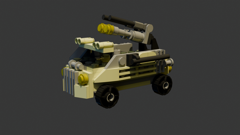 7 Model - A small Lego armored car version 2 consisting of 93 separate s Model 3D .c4d .max .obj .3ds .fbx .stl .blend