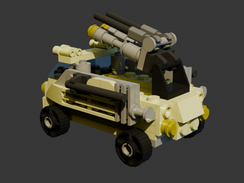 7 Model - A small Lego armored car version 2 consisting of 93 separate s Model 3D