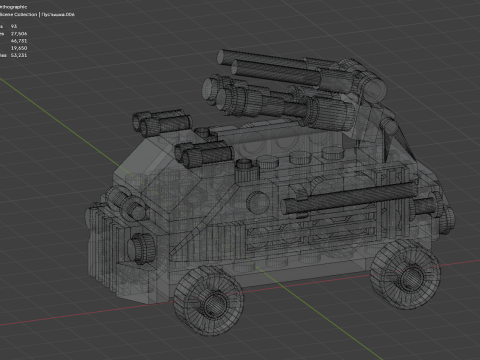 7 Model - A small Lego armored car version 2 consisting of 93 separate s Model 3D