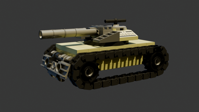 8 Model - A small Lego tank version 3 consisting of 99 individual s 3D 模型 .c4d .max .obj .3ds .fbx .stl .blend