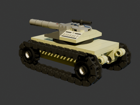 8 Model - A small Lego tank version 3 consisting of 99 individual s 3D 模型