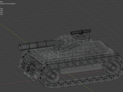 8 Model - A small Lego tank version 3 consisting of 99 individual s 3D 模型