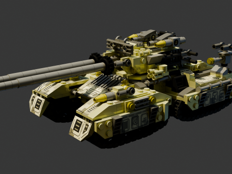 A very large tank consisting of 838 individual s bricks 3D Model