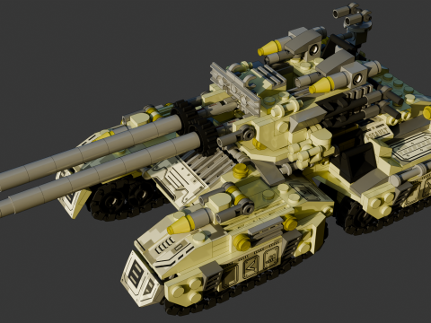 A very large tank consisting of 838 individual s bricks 3D Model