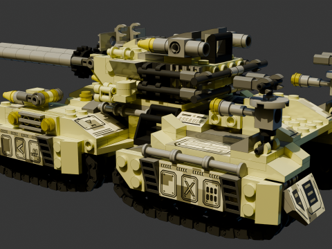 A very large tank consisting of 838 individual s bricks 3D Model