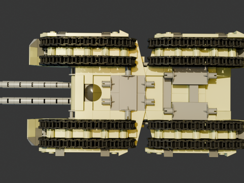A very large tank consisting of 838 individual s bricks 3D Model