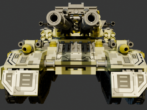 A very large tank consisting of 838 individual s bricks 3D Model