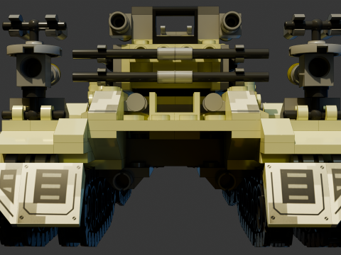 A very large tank consisting of 838 individual s bricks 3D Model