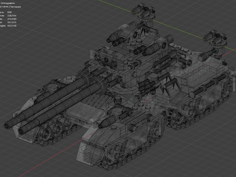 A very large tank consisting of 838 individual s bricks 3D Model