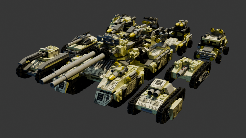 A very large tank and 8 different models of military vehicles consisting in total of 1680 individua Model 3D .c4d .max .obj .3ds .fbx .stl .blend 