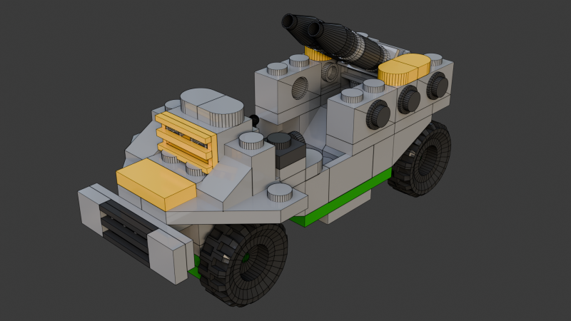 1 Модель — небольшая бронемашина, состоящая из 106 отдельных машин. 3D Модель .c4d .max .obj .3ds .fbx .stl .blend 