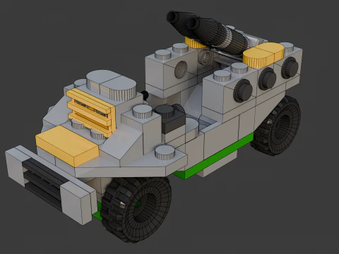 1 Модель — небольшая бронемашина, состоящая из 106 отдельных машин. 3D Модель