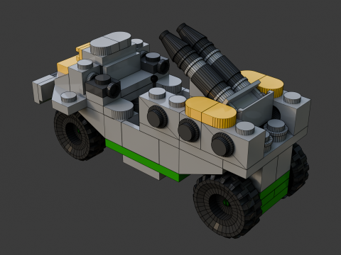 1 Модель — небольшая бронемашина, состоящая из 106 отдельных машин. 3D Модель