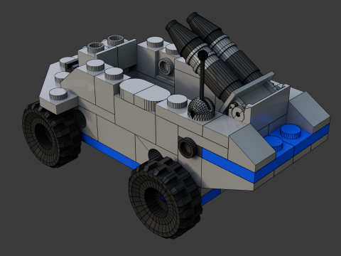 2 Model - 84 kişiden oluşan küçük bir zırhlı araç 3D Model