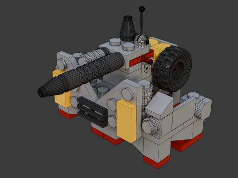 Modelo 3: un pequeño cañón compuesto por 103 individuos. Modelo 3D