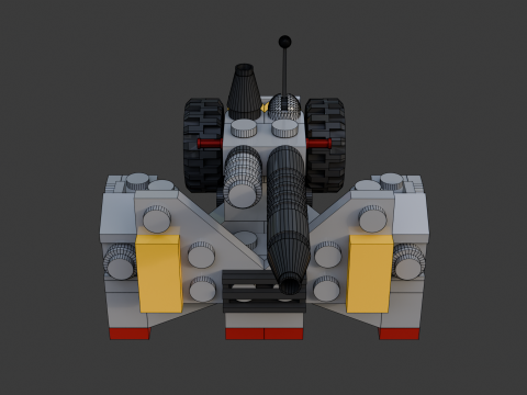 Modelo 3 - Um pequeno canhão composto por 103 armas individuais Modelo 3D