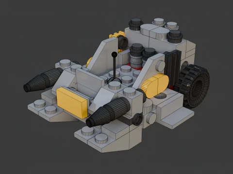 4 Model - Sebuah meriam kecil yang terdiri dari 101 individu Model 3D