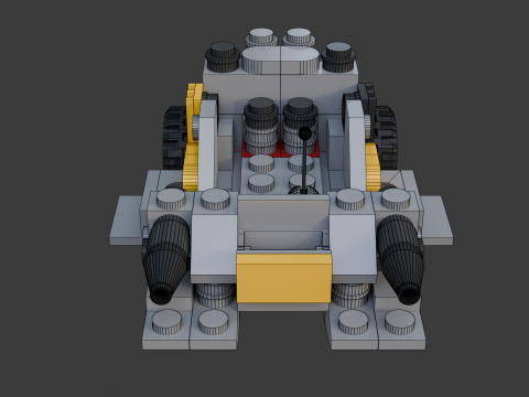 Model 4 – mała armata złożona ze 101 pojedynczych działek Model 3D