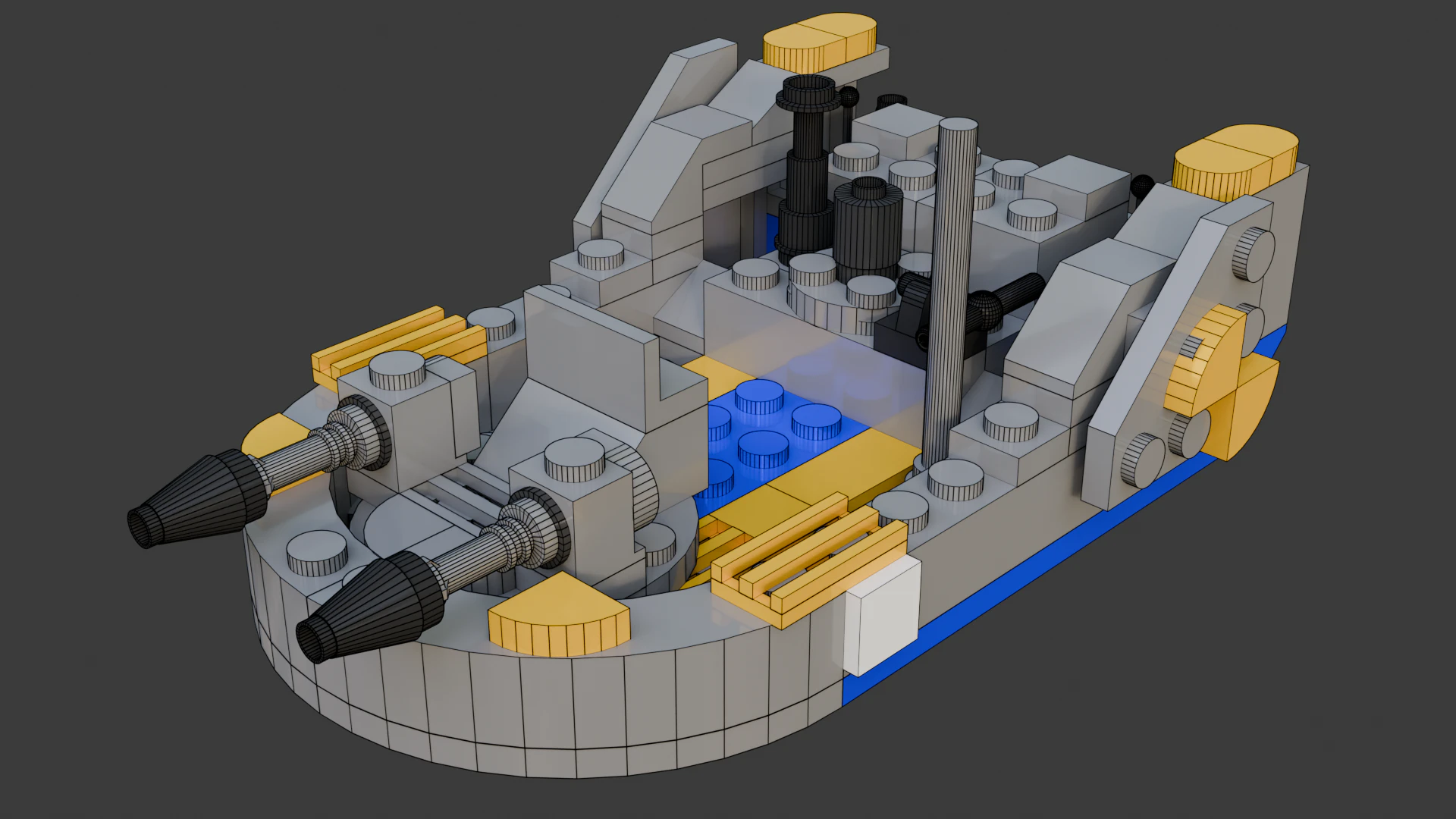 Model 5 - Small boat consisting of 110 separate s 3D Model .c4d .max .obj .3ds .fbx .stl .blend 