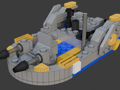 Модель 5 – Небольшая лодка, состоящая из 110 отдельных лодок. 3D Модель