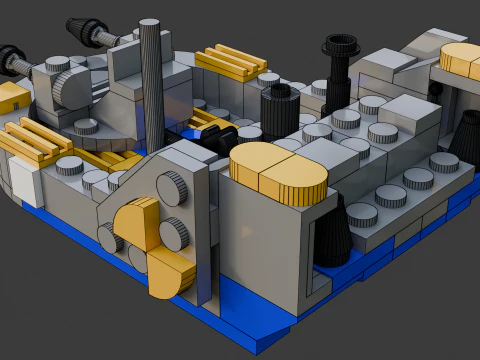 Model 5 - Small boat consisting of 110 separate s 3D Model