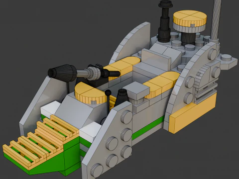 Модель 6 – Небольшая лодка, состоящая из 90 отдельных лодок. 3D Модель