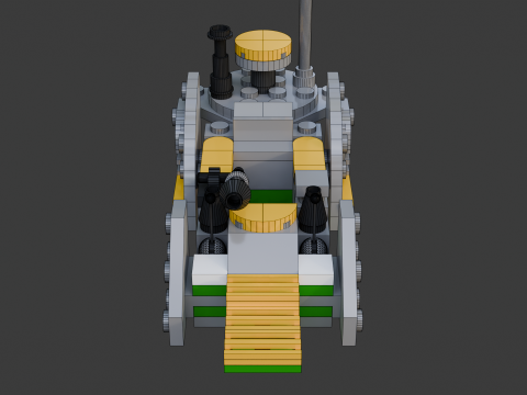 Modèle 6 - Un petit bateau composé de 90 s séparés Modèle 3D