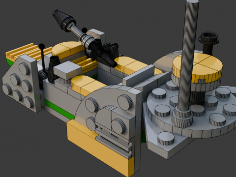 Modèle 6 - Un petit bateau composé de 90 s séparés Modèle 3D