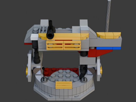 Model 7 - Stacja składająca się z 95 oddzielnych s Model 3D