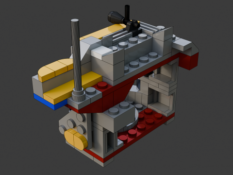 Model 7 - Stacja składająca się z 95 oddzielnych s Model 3D