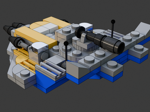 Model 8 - Jachtvliegtuig bestaande uit 89 afzonderlijke s 3D Model