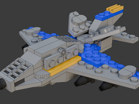 モデル 9 - 116 個の個別の s で構成される飛行機 3Dモデル